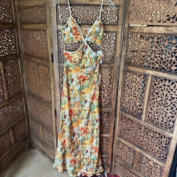 NEW NWT Reformation Poppies Silk Dress - Picture 4 of 6